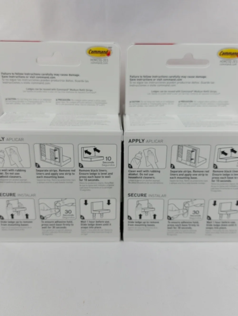 3M Command Display Ledges 2 BOXES SEALED Quartz White Color HOLD 2 LBS EACH